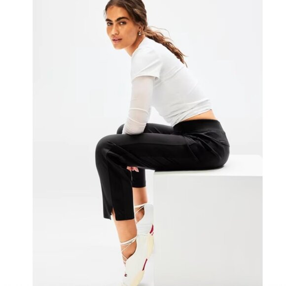 Athleta Ankle Pants 0 Black Brooklyn Mid Rise Stretch Work Travel Quick Dry NEW - Picture 6 of 9